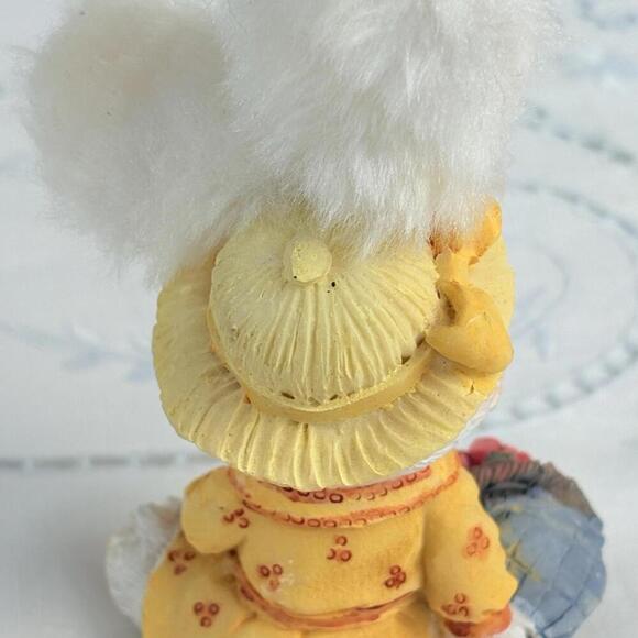 K's Collection Spring Bunny in Yellow Dress Vintage White Rabbit Soft Fur Ears - Picture 4 of 7